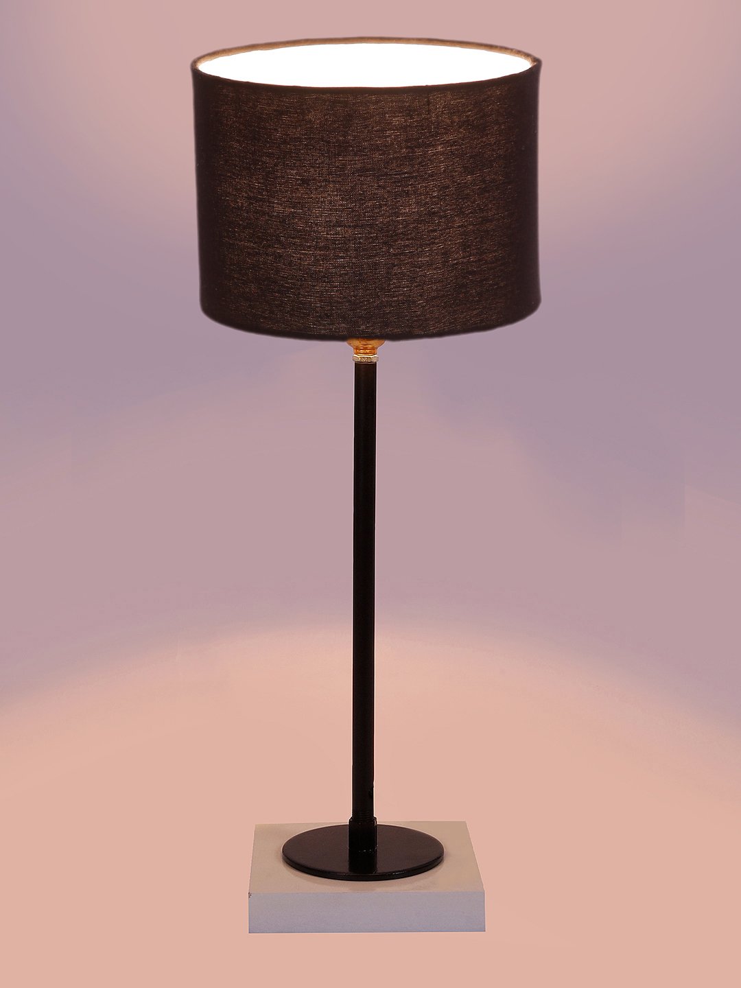 Ambika Home Wooden Table Lamp with Black Cotton Shade | Bedside Lamp for Bedroom, Living Room, Hotel & Cafe | RK02 - Image 5