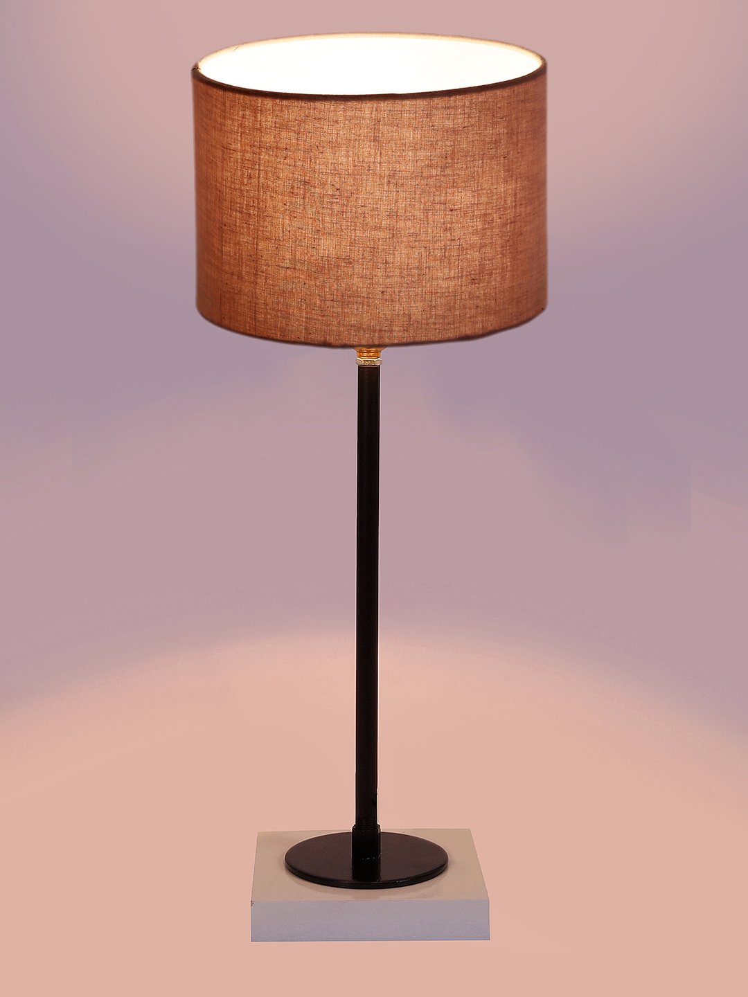 Ambika Home Wooden Table Lamp with Grey Cotton Shade | Bedside Lamp for Bedroom, Living Room, Hotel & Cafe | RK06 - Image 6