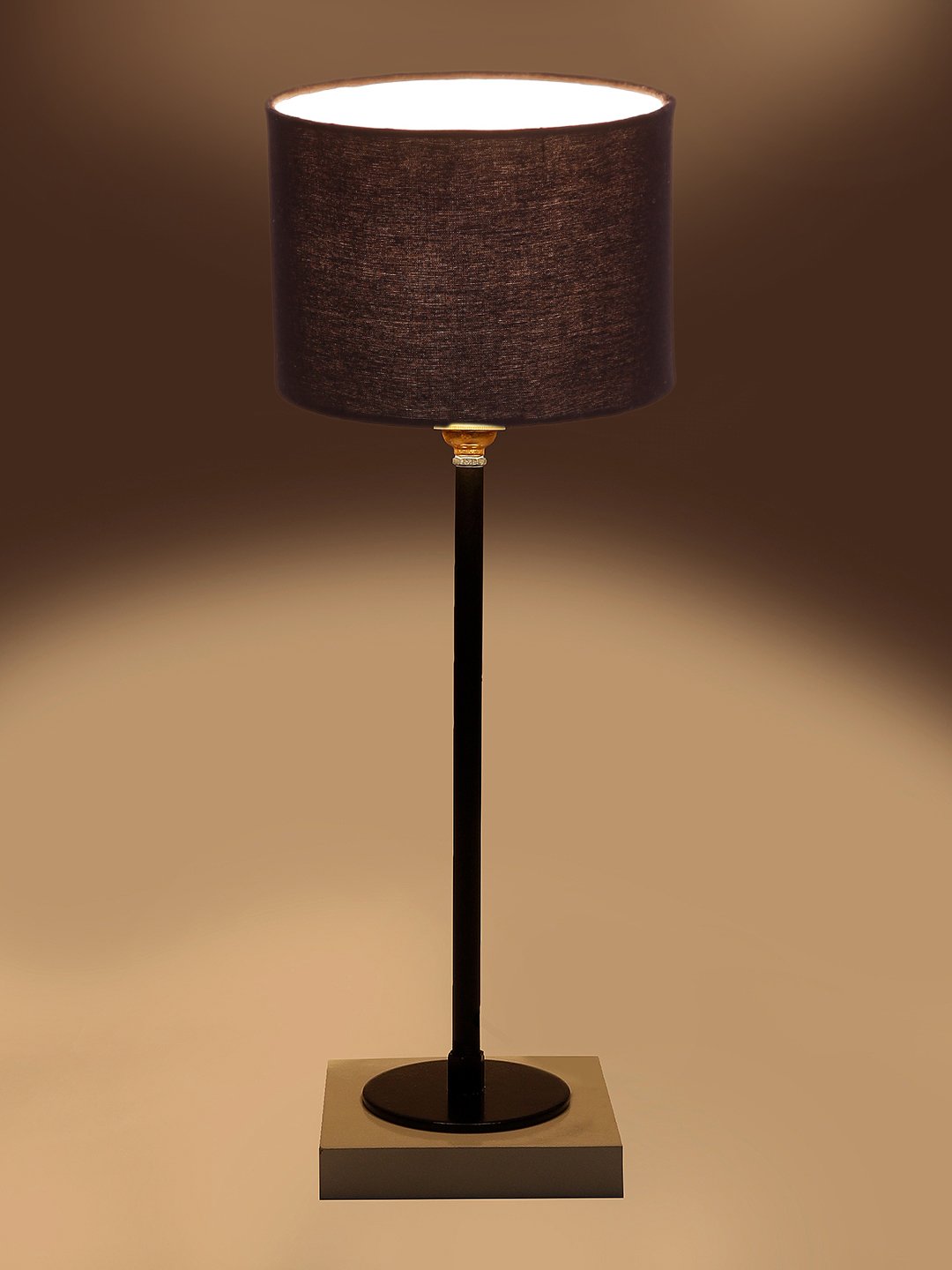 Ambika Home Wooden Table Lamp with Black Cotton Shade | Bedside Lamp for Bedroom, Living Room, Hotel & Cafe | RK02 - Image 6