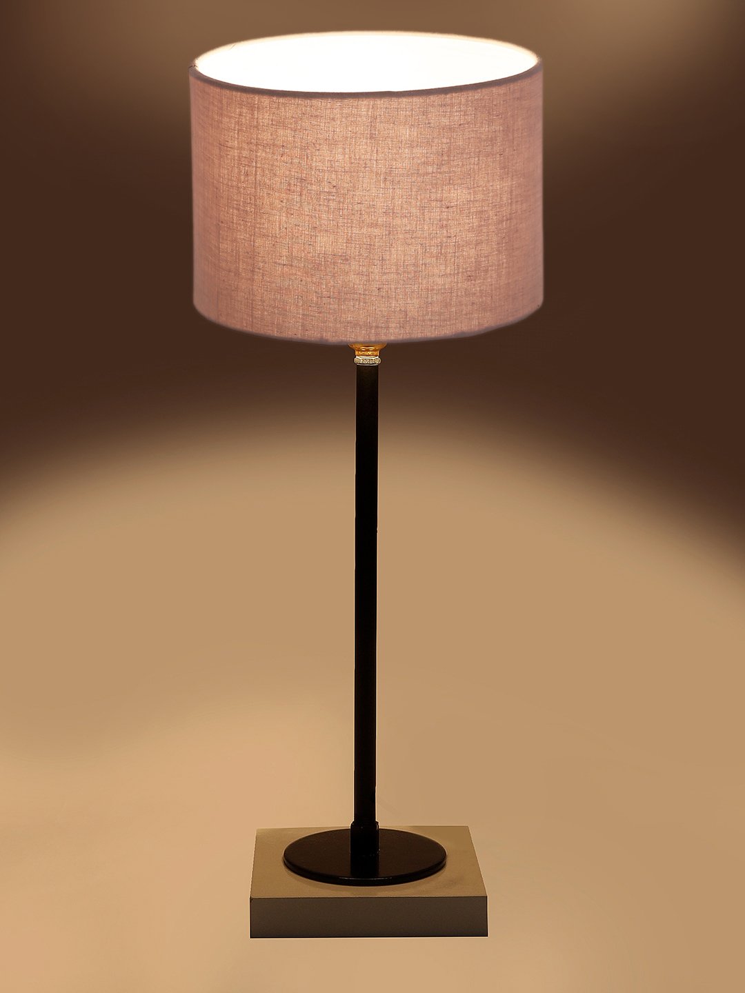 Ambika Home Wooden Table Lamp with Grey Cotton Shade | Bedside Lamp for Bedroom, Living Room, Hotel & Cafe | RK06 - Image 7