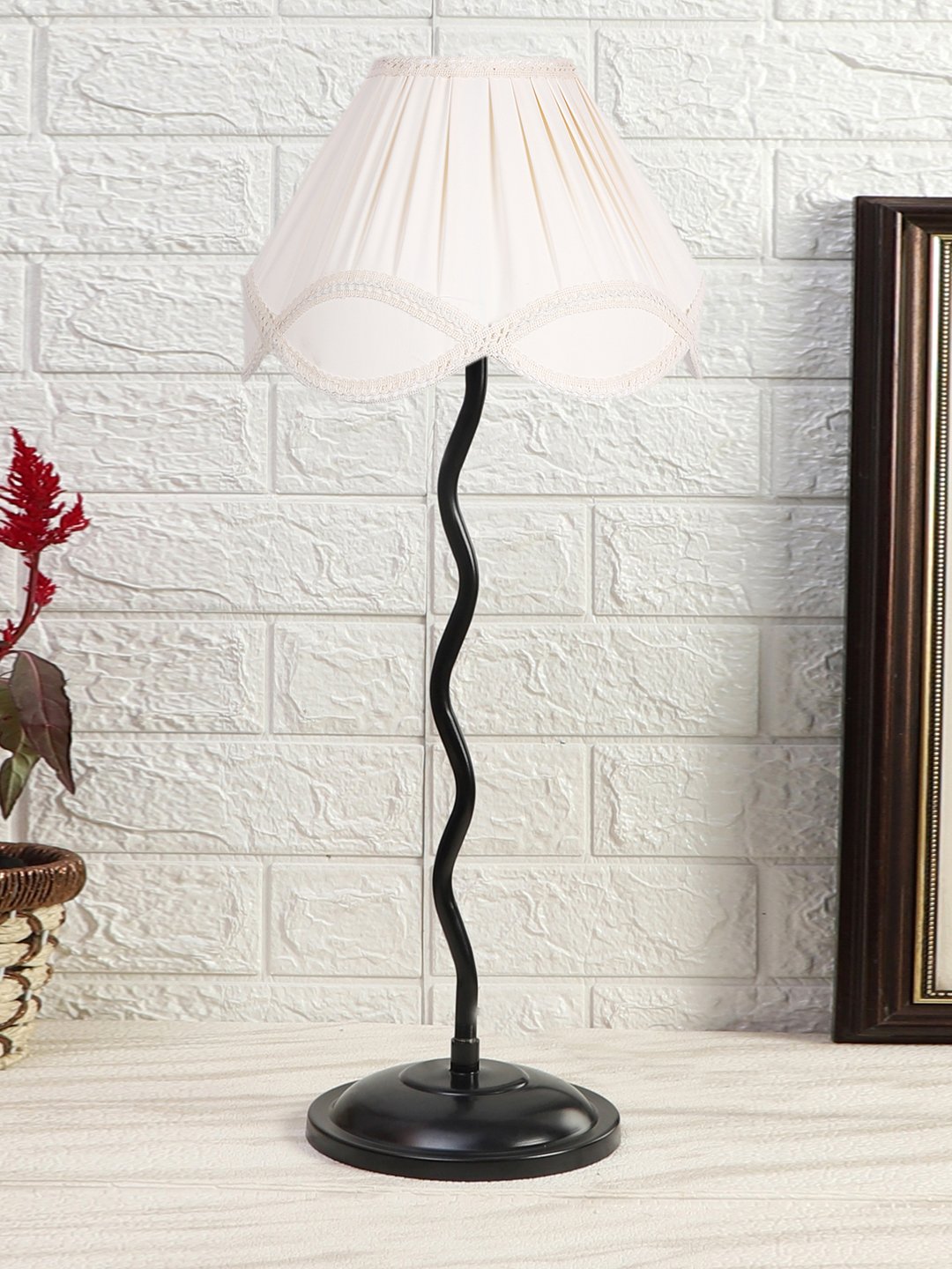 Ambika Home Aurora Collection off-white Eye Table Lamp | Premium Decorative Bedside Lamp for Bedroom, Living Room, Hall, Hotel, Café, Restaurant, Office & Study Room | E27 Compatible - Image 2