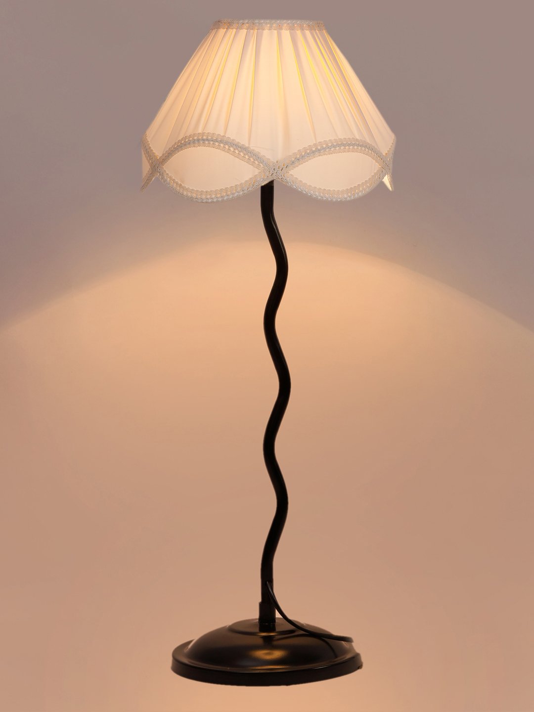 Ambika Home Aurora Collection off-white Eye Table Lamp | Premium Decorative Bedside Lamp for Bedroom, Living Room, Hall, Hotel, Café, Restaurant, Office & Study Room | E27 Compatible - Image 7