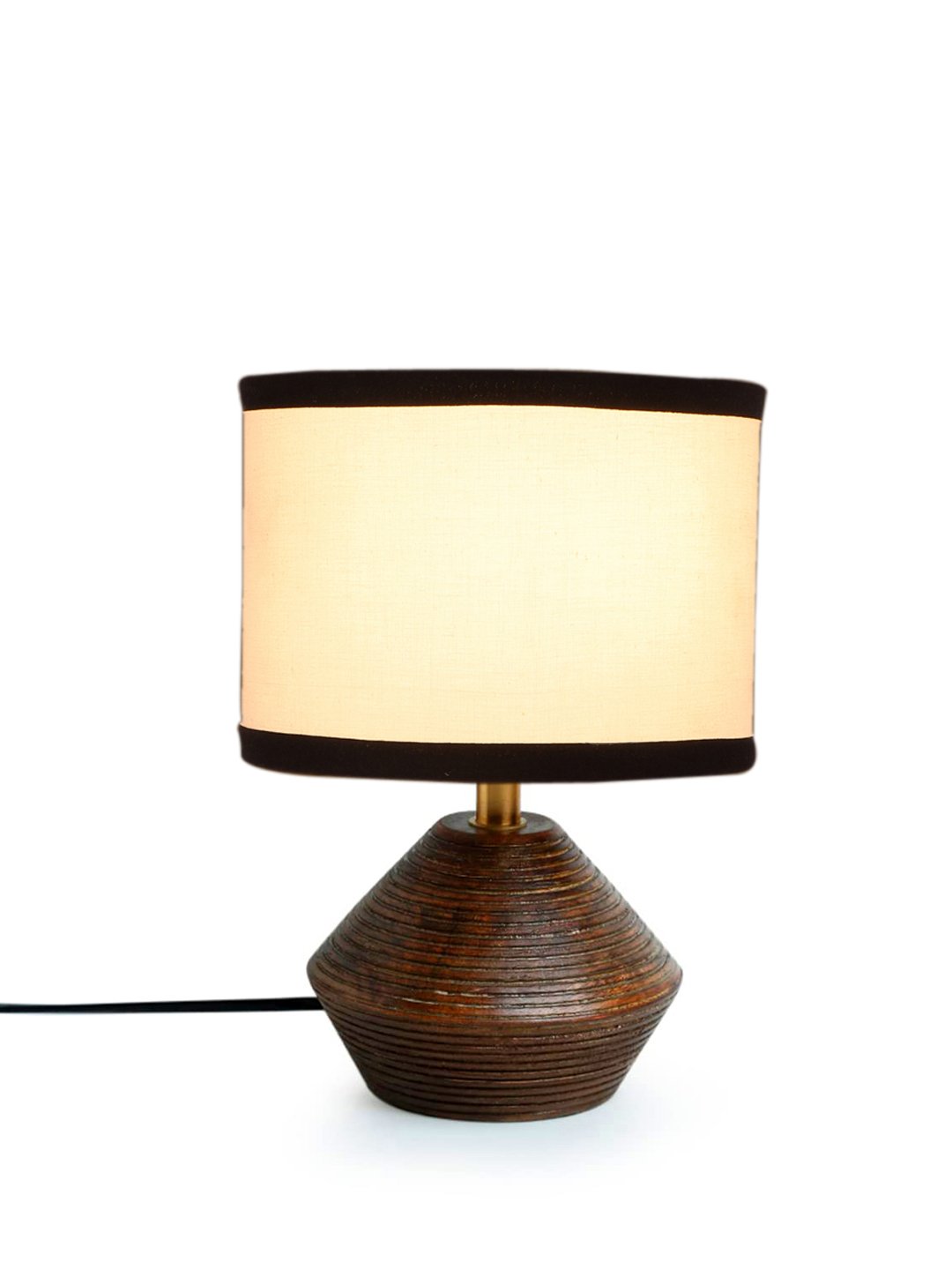 Ambika Home Wood Table Lamp with Multicolor cotton Shade | Decorative Bedside Lamp for Bedroom, Living Room, Dining Room, Study Room, Office, Hotel, Café & Restaurant | Modern Home Décor | E27 Holder - Image 3