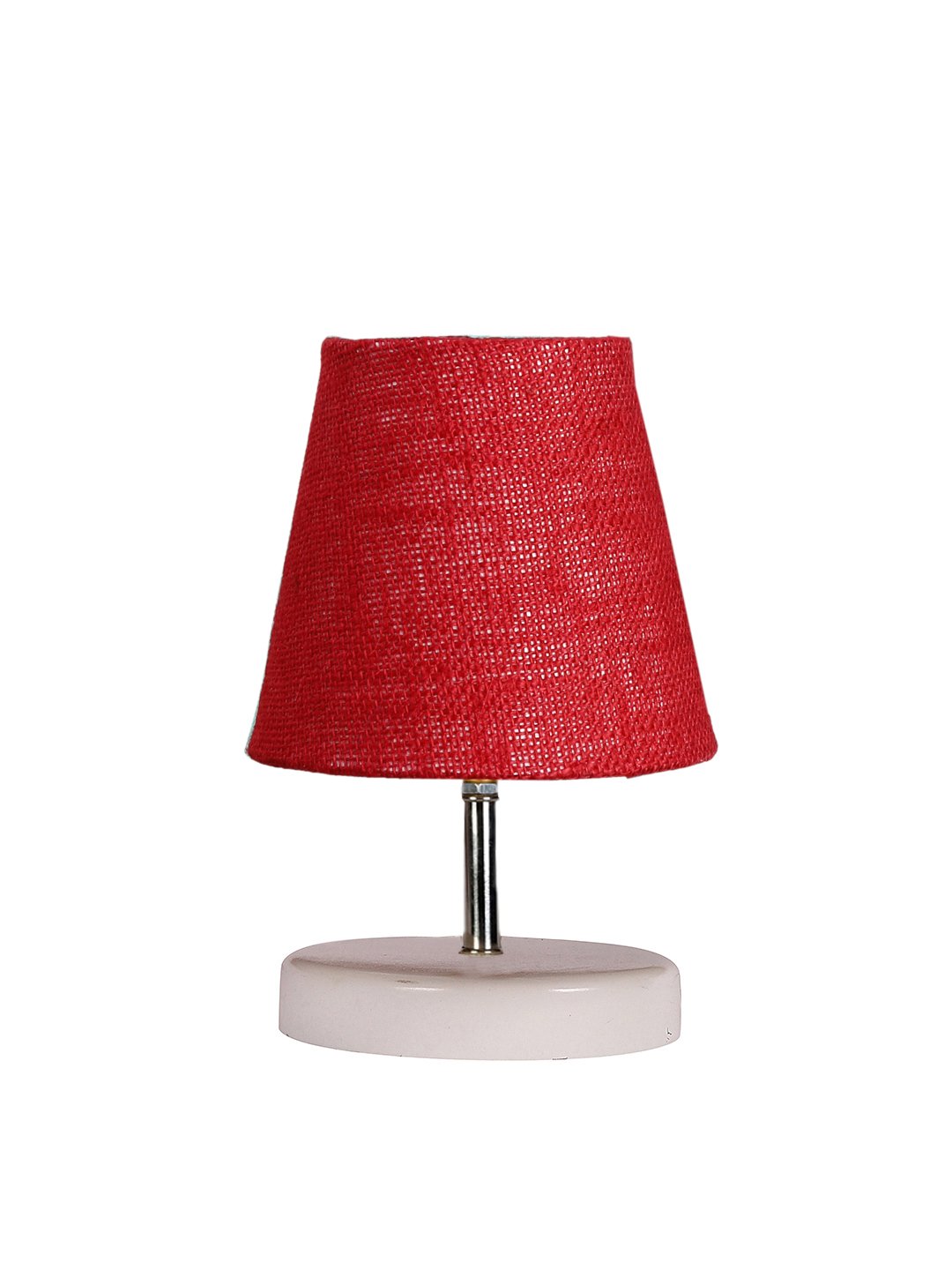 Ambika Home Maroon Jute Shade Wooden Table Lamp | Modern Bedside Lamp for Bedroom, Living Room, Hotel, Café & Home Décor - Image 2