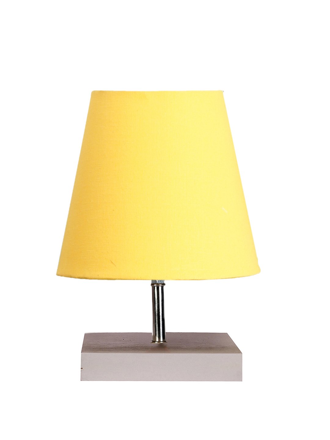 Ambika Home Yellow Cotton Shade Wooden Table Lamp | Modern Bedside Lamp for Bedroom, Living Room, Hotel, Café & Home Décor - Image 4