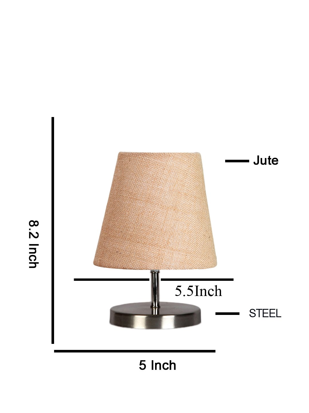 Ambika Home Beige Jute Shade Wooden Table Lamp | Modern Bedside Lamp for Bedroom, Living Room, Hotel, Café & Home Décor - Image 5