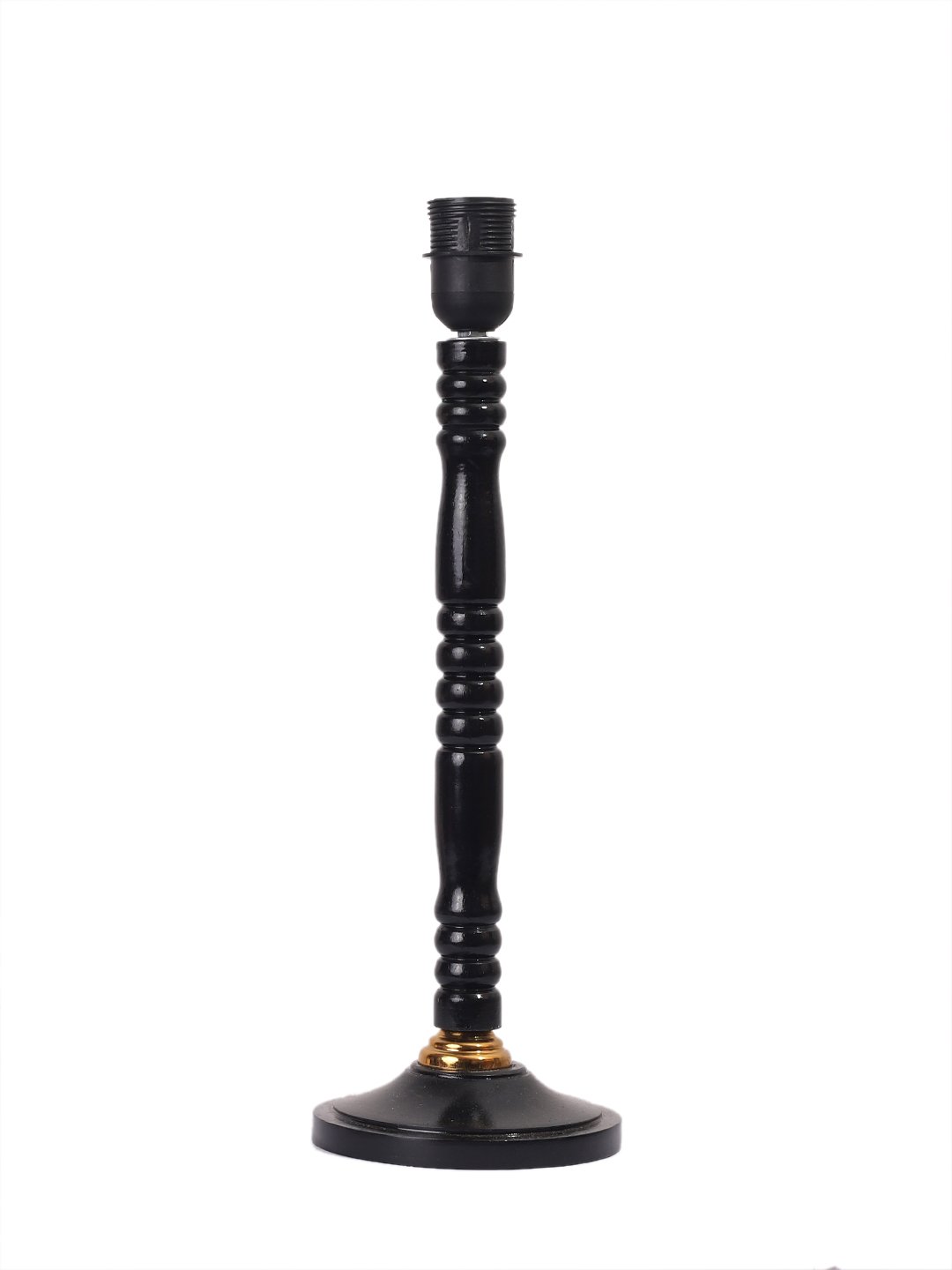 Ambika Home Minimalist Black Wood Table Lamp with off-white Jute Shade | Decorative Bedside Lamp for Bedroom, Living Room, Hotel & Office | E27 Holder | BH23 - Image 5