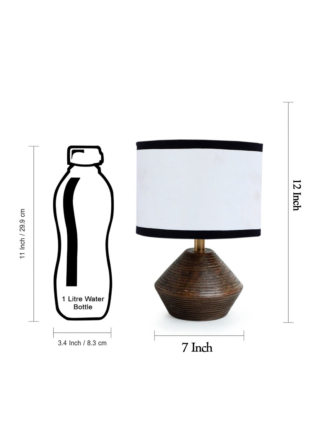 Ambika Home Wood Table Lamp with Multicolor cotton Shade | Decorative Bedside Lamp for Bedroom, Living Room, Dining Room, Study Room, Office, Hotel, Café & Restaurant | Modern Home Décor | E27 Holder - Image 5