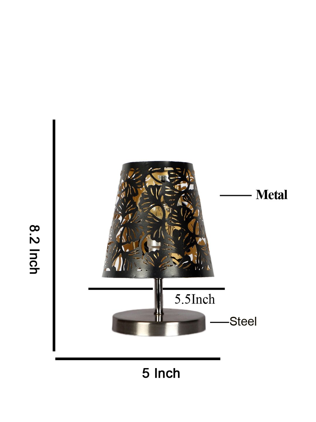 Ambika Home Black Metal Shade Wooden Table Lamp | Modern Bedside Lamp for Bedroom, Living Room, Hotel, Café & Home Décor - Image 5