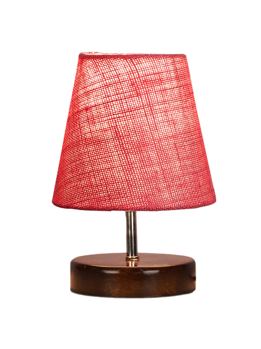 Ambika Home Pink Jute Shade Wooden Table Lamp | Modern Bedside Lamp for Bedroom, Living Room, Hotel, Café & Home Décor - Image 3