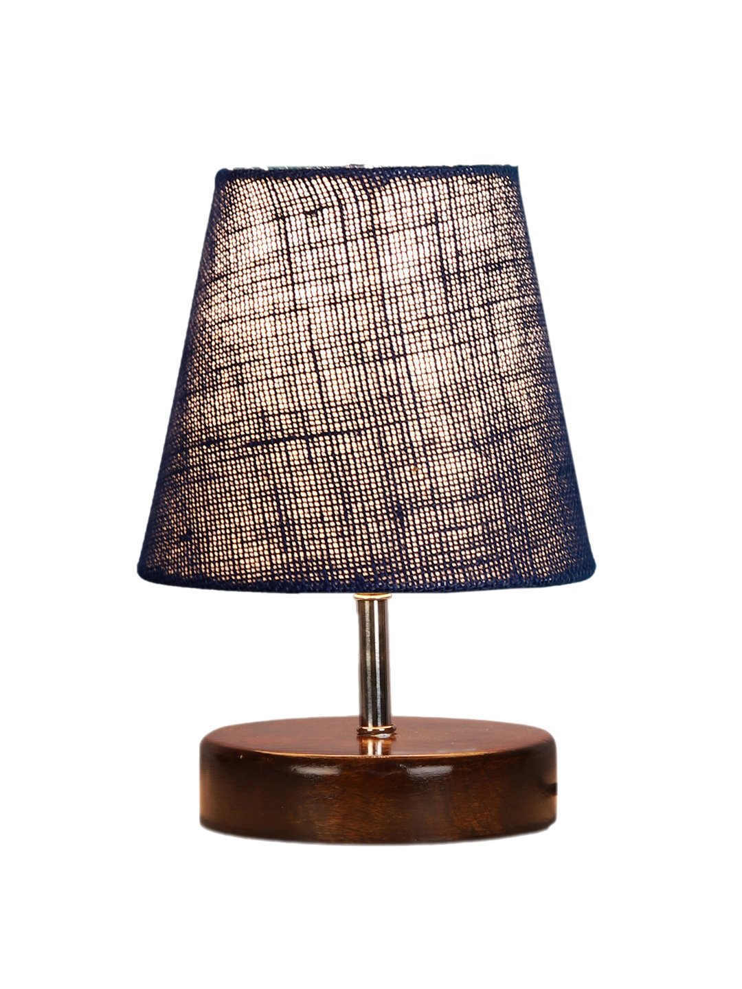 Ambika Home Blue Jute Shade Wooden Table Lamp | Modern Bedside Lamp for Bedroom, Living Room, Hotel, Café & Home Décor - Image 3
