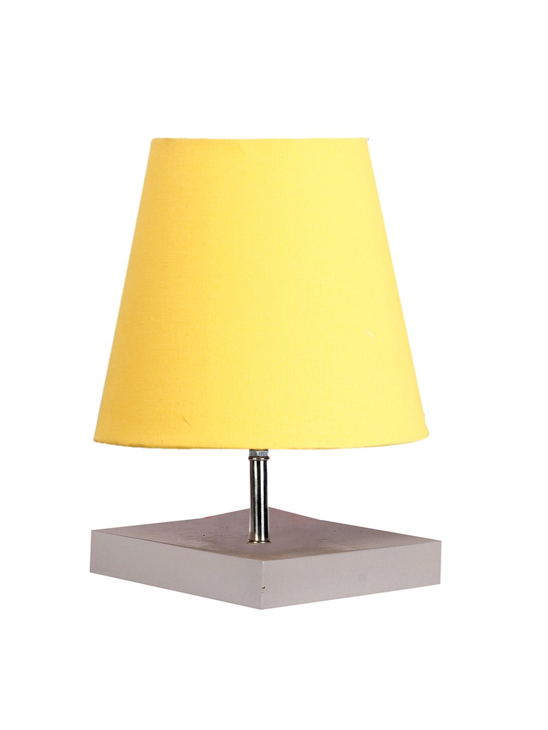 Ambika Home Yellow Cotton Shade Wooden Table Lamp | Modern Bedside Lamp for Bedroom, Living Room, Hotel, Café & Home Décor - Image 6