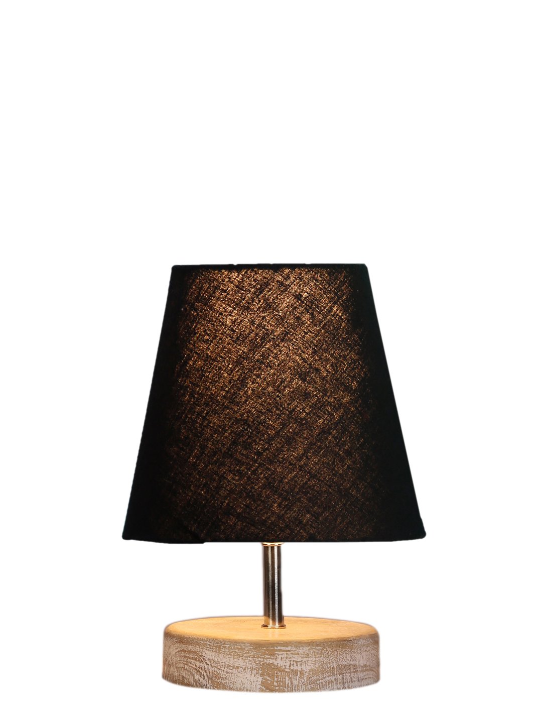 Ambika Home Black Cotton Shade Wooden Table Lamp | Modern Bedside Lamp for Bedroom, Living Room, Hotel, Café & Home Décor - Image 6