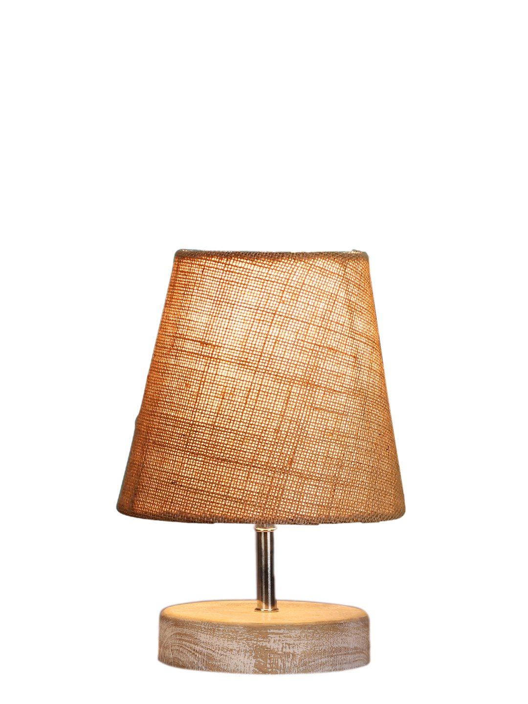 Ambika Home Beige Jute Shade Wooden Table Lamp | Modern Bedside Lamp for Bedroom, Living Room, Hotel, Café & Home Décor - Image 6