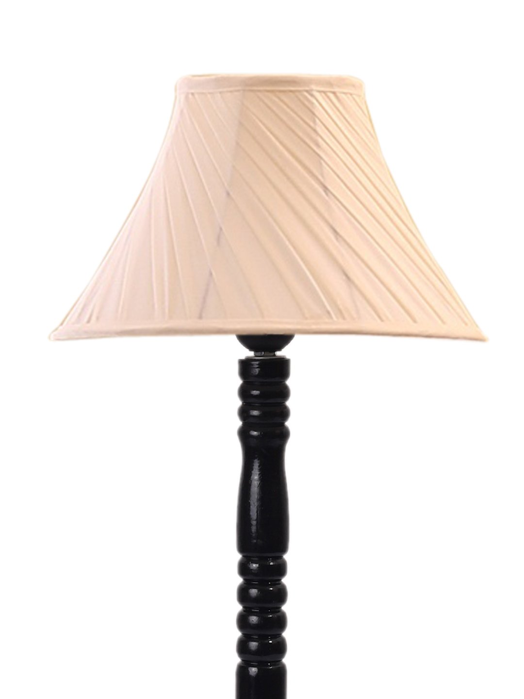 Ambika Home Modern Black Wood Table Lamp with off-white Cotton Shade | Decorative Bedside Lamp for Bedroom, Living Room, Hotel & Office | E27 Holder | BH22 - Image 6