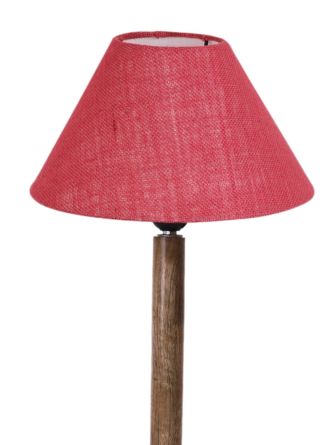 Ambika Home Industrial Natural Wood Table Lamp with Pink Jute Shade | Decorative Bedside Lamp for Bedroom, Living Room, Hotel & Office | E27 Holder | BH81 - Image 6