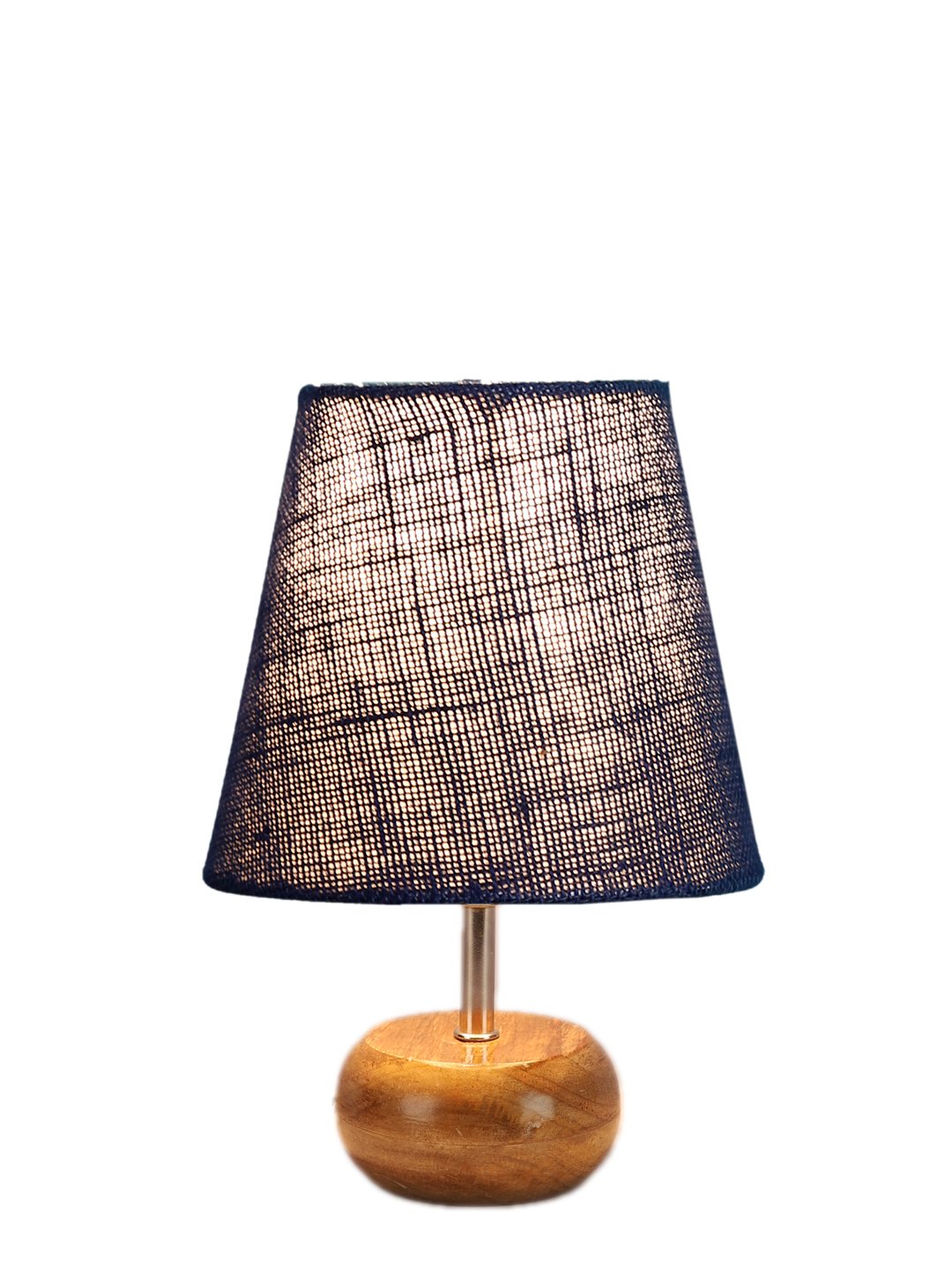 Ambika Home Blue Jute Shade Wooden Table Lamp | Modern Bedside Lamp for Bedroom, Living Room, Hotel, Café & Home Décor - Image 4
