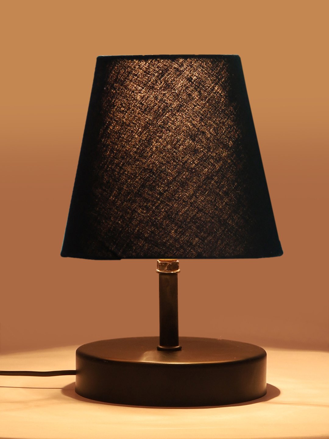 Ambika Home Black Cotton Shade Wooden Table Lamp | Modern Bedside Lamp for Bedroom, Living Room, Hotel, Café & Home Décor - Image 5
