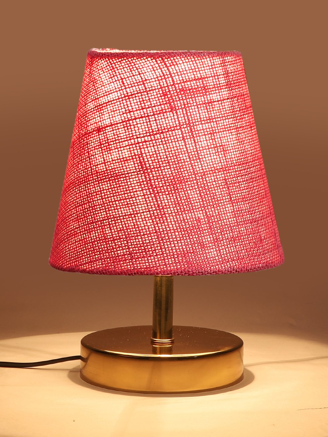 Ambika Home Pink Jute Shade Wooden Table Lamp | Modern Bedside Lamp for Bedroom, Living Room, Hotel, Café & Home Décor - Image 7