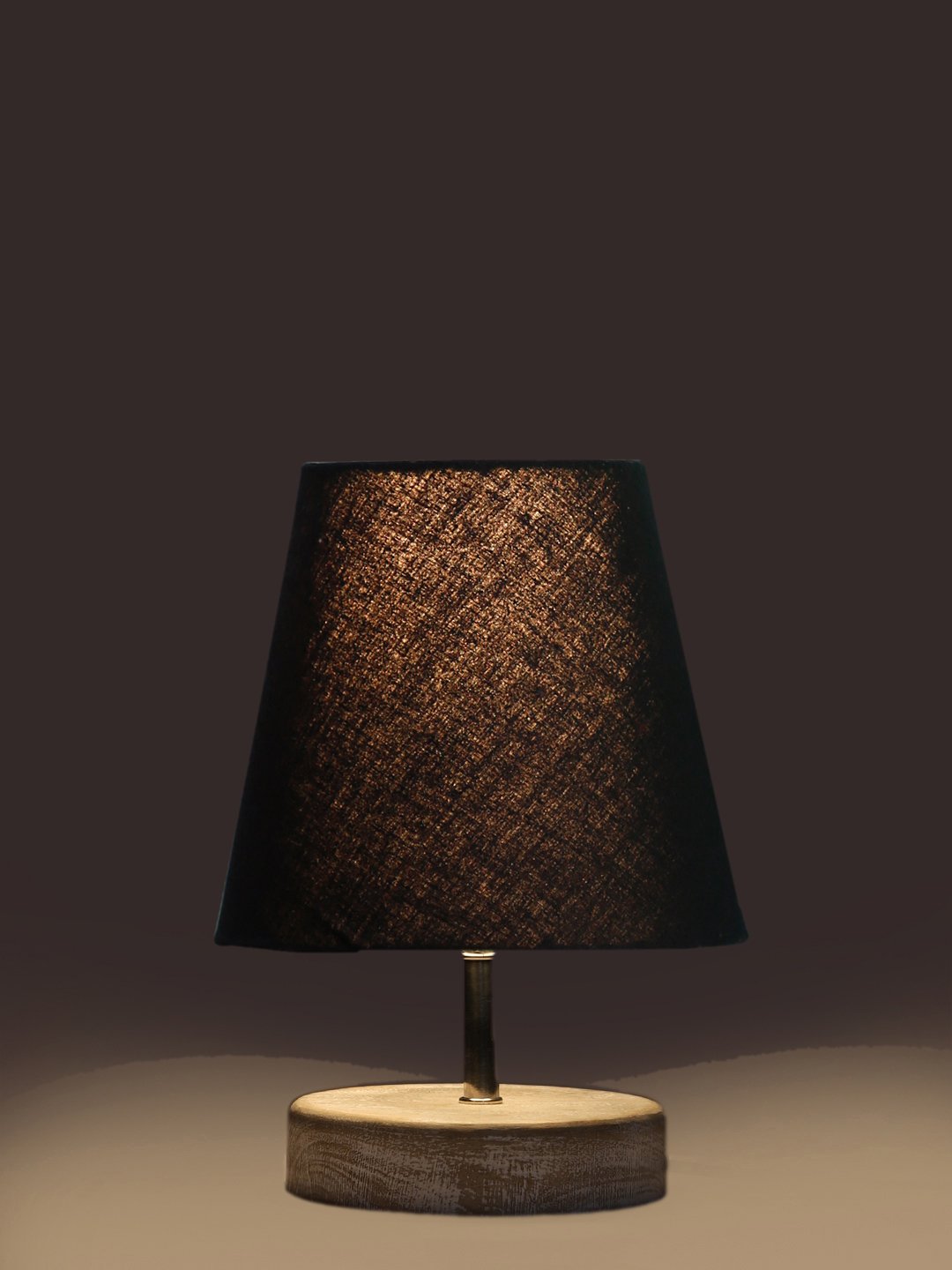 Ambika Home Black Cotton Shade Wooden Table Lamp | Modern Bedside Lamp for Bedroom, Living Room, Hotel, Café & Home Décor - Image 7