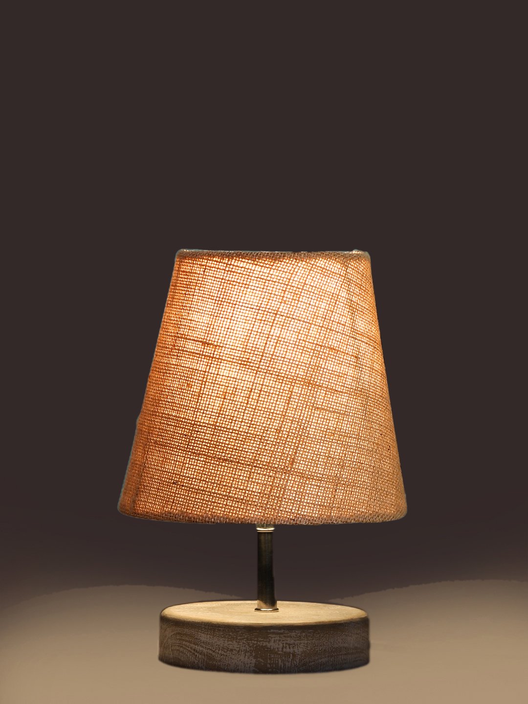 Ambika Home Beige Jute Shade Wooden Table Lamp | Modern Bedside Lamp for Bedroom, Living Room, Hotel, Café & Home Décor - Image 7