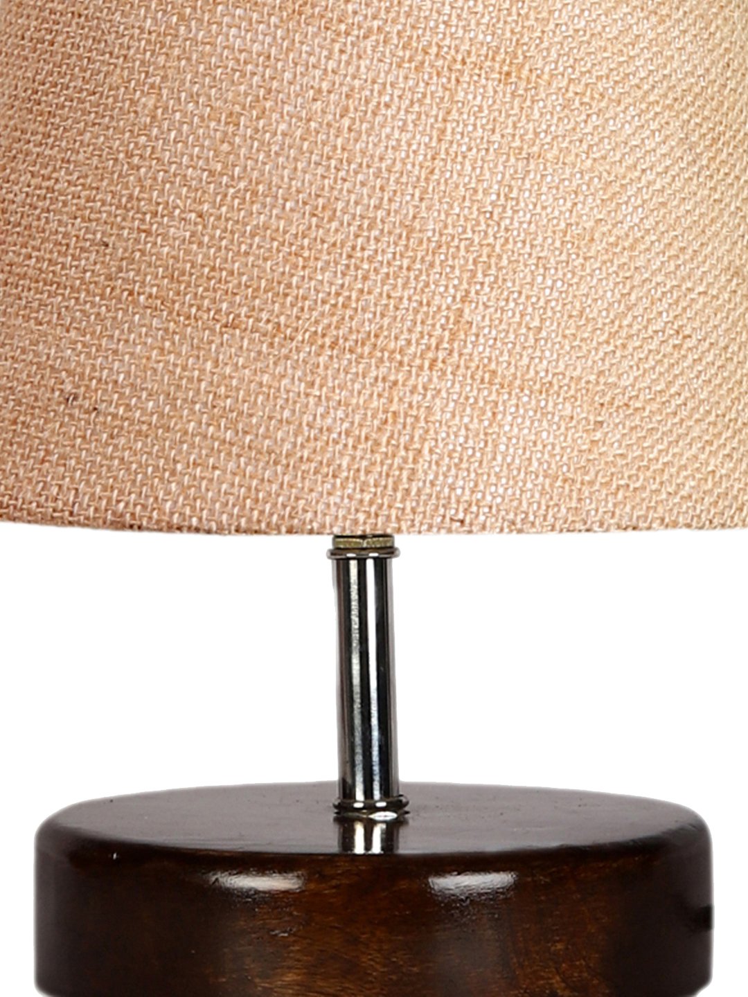Ambika Home Beige Jute Shade Wooden Table Lamp | Modern Bedside Lamp for Bedroom, Living Room, Hotel, Café & Home Décor - Image 5