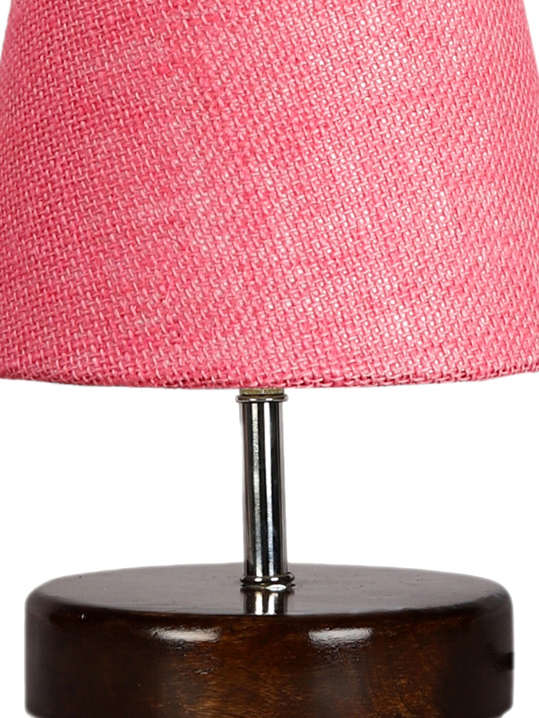 Ambika Home Pink Jute Shade Wooden Table Lamp | Modern Bedside Lamp for Bedroom, Living Room, Hotel, Café & Home Décor - Image 5