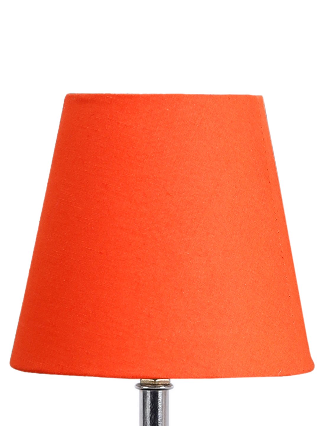 Ambika Home Orange Cotton Shade Wooden Table Lamp | Modern Bedside Lamp for Bedroom, Living Room, Hotel, Café & Home Décor - Image 4