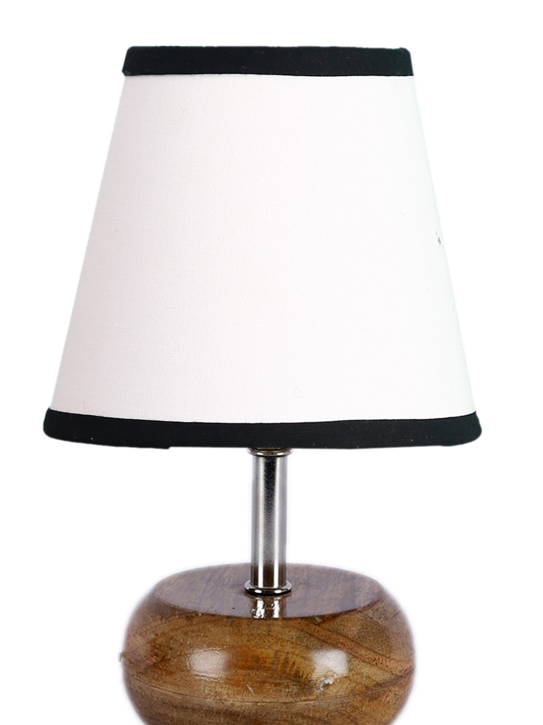 Ambika Home White Cotton Shade Wooden Table Lamp | Modern Bedside Lamp for Bedroom, Living Room, Hotel, Café & Home Décor - Image 4