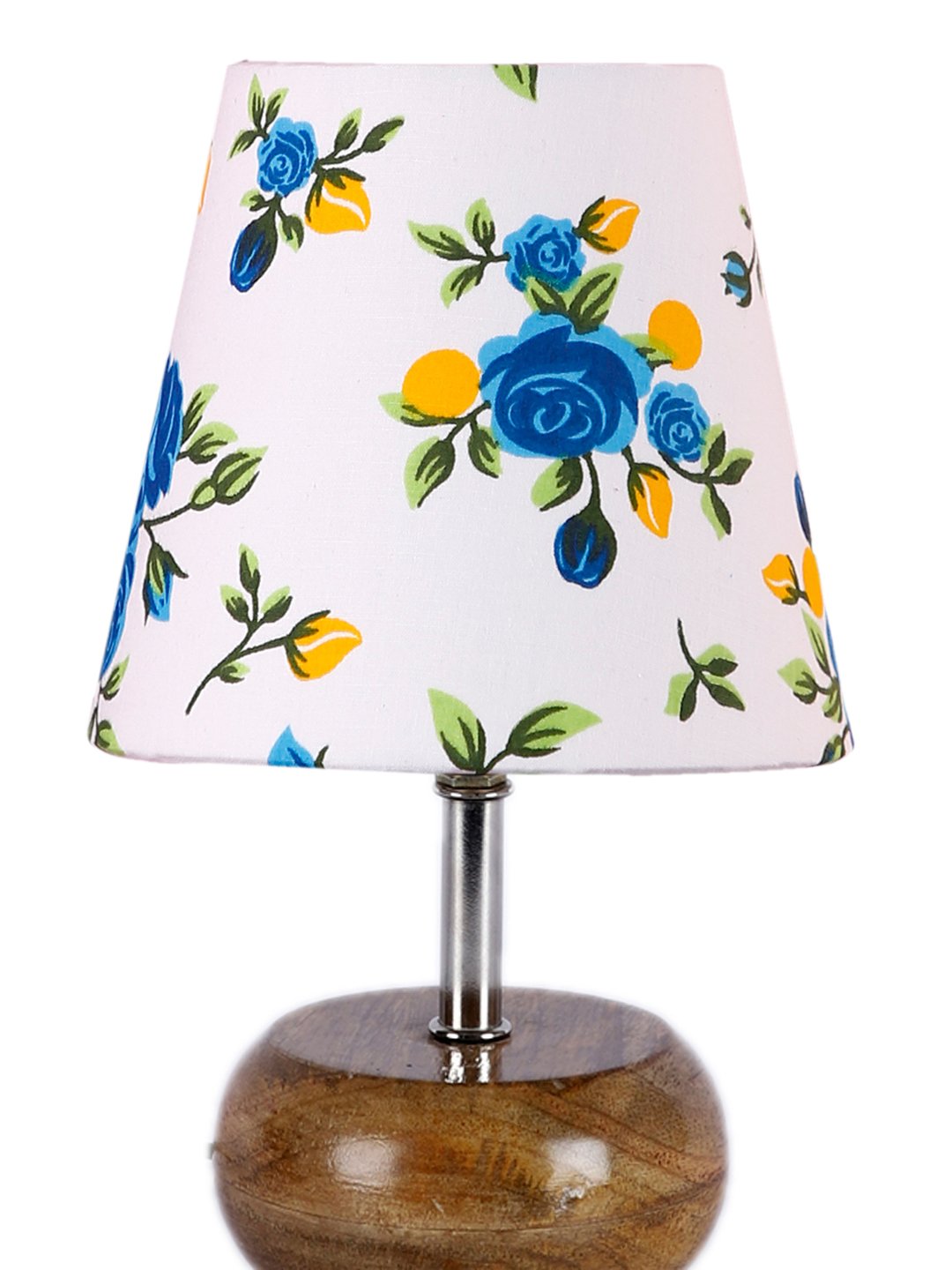 Ambika Home Multicolor Cotton Shade Wooden Table Lamp | Modern Bedside Lamp for Bedroom, Living Room, Hotel, Café & Home Décor - Image 5