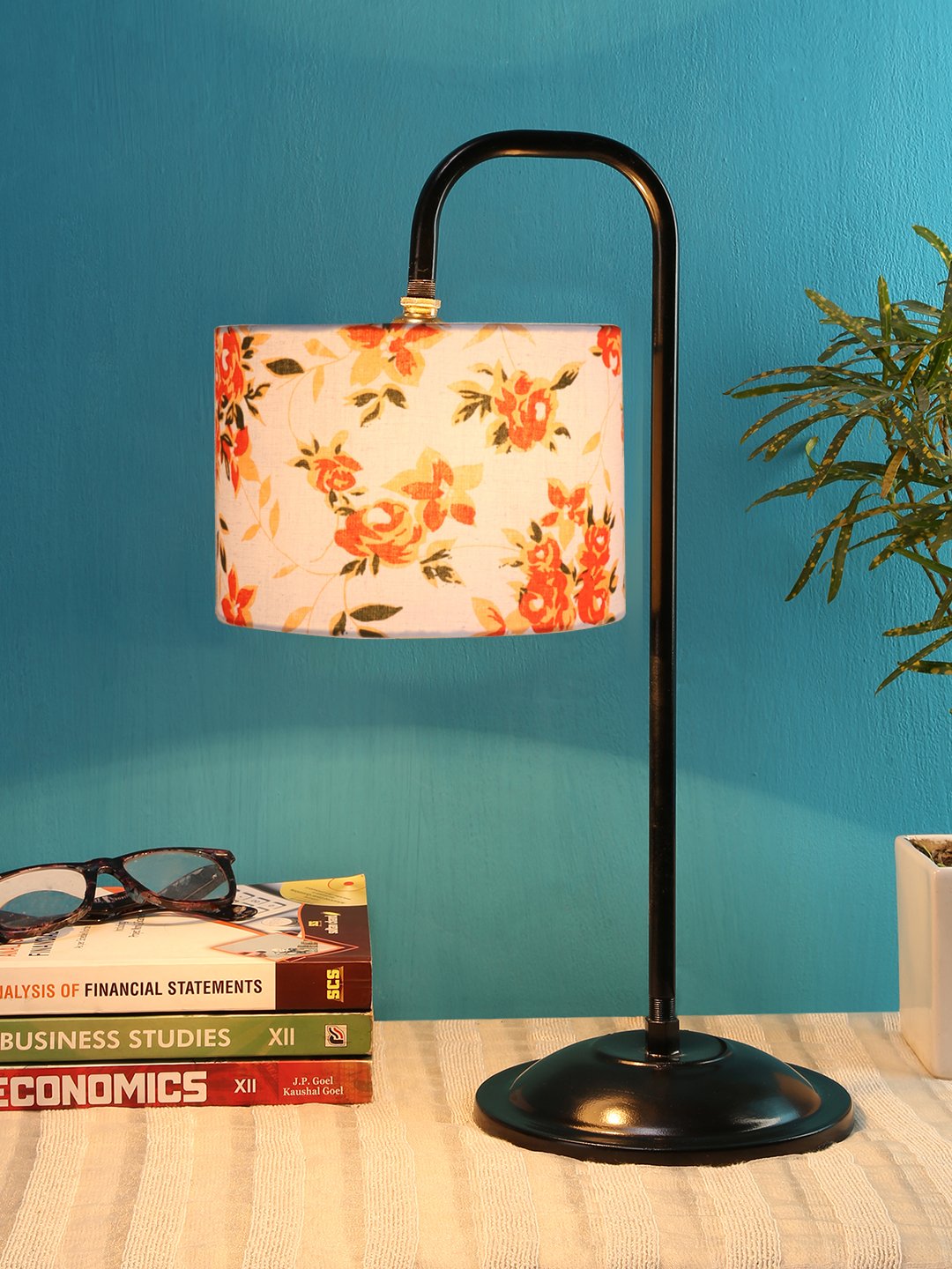 Ambika Home Scandinavian Multi Iron Table Lamp with Designer Shade for Hotel | Premium Home Decor Bedside Lamp - Image 2