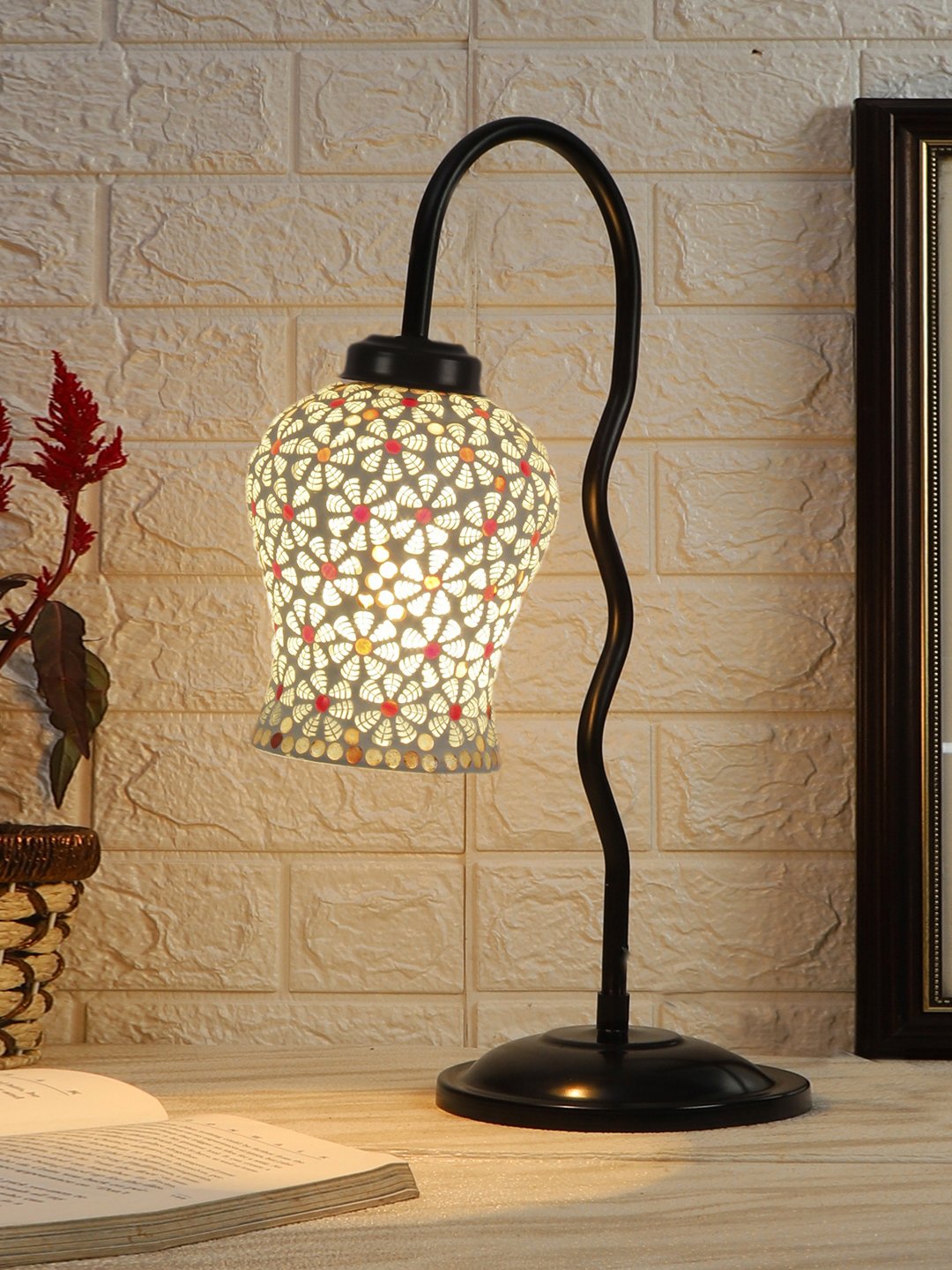 Ambika Home Industrial Multi Iron Table Lamp with Designer Shade for Hotel | Premium Home Decor Bedside Lamp - Image 2