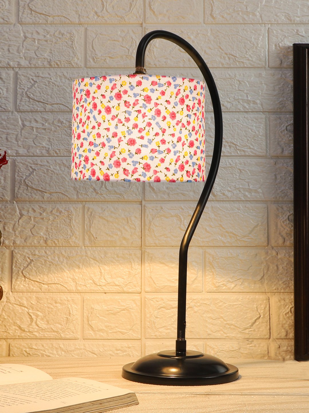 Ambika Home Minimalist Multi Iron Table Lamp with Designer Shade for Hotel | Premium Home Decor Bedside Lamp - Image 2