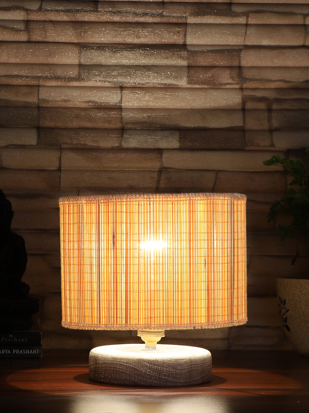 Ambika Home off-white Wood White Brushed Decorative Table Lamp | Premium Handmade Home Decor | Bedroom Living Room Bedside Hotel Café | WK63 - Image 4
