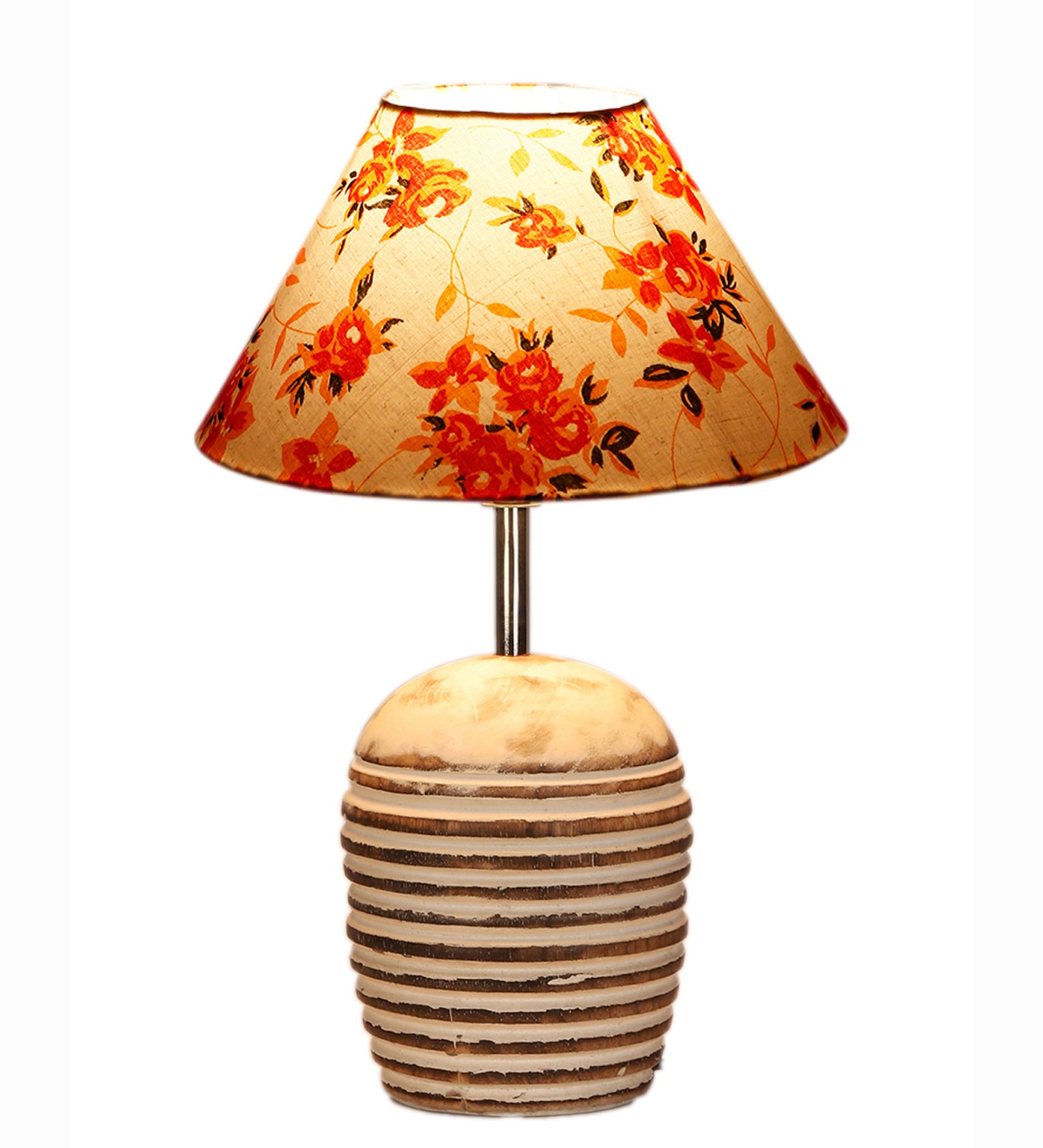 Ambika Home Premium Multi Cotton Table Lamp with Wooden Base | Designer Bedside Lamp for Living Room, Bedroom, Hotel, Café & Restaurant - Image 3
