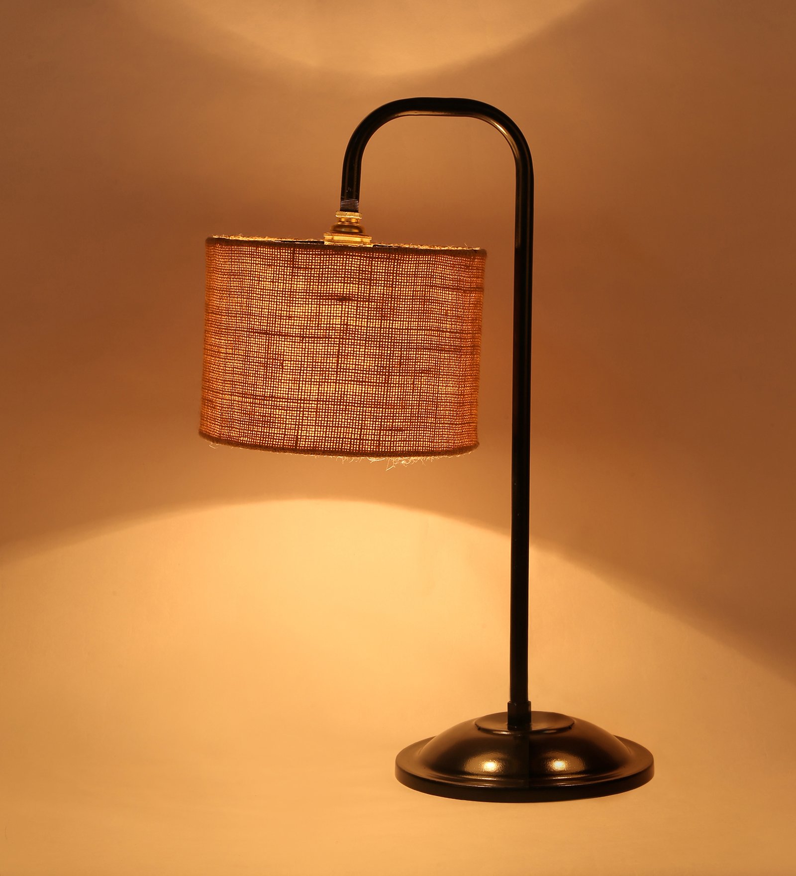 Ambika Home Scandinavian Beige Iron Table Lamp with Designer Shade for Restaurant | Premium Home Decor Bedside Lamp - Image 3