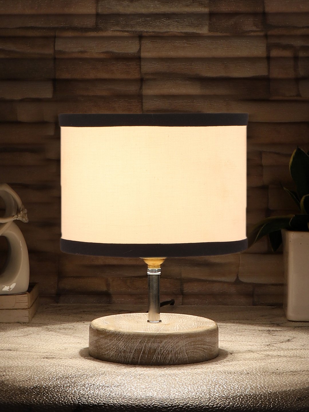 Ambika Home Multi Wood White Brushed Decorative Table Lamp | Premium Handmade Home Decor | Bedroom Living Room Bedside Hotel Café | WK26 - Image 3