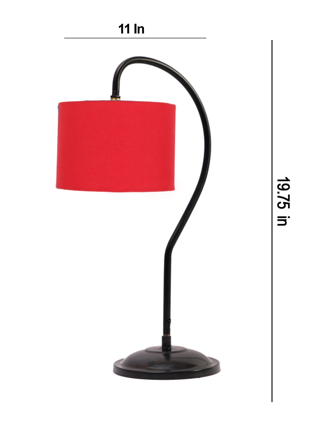 Ambika Home Elegant Red Iron Table Lamp with Designer Shade for Hotel | Premium Home Decor Bedside Lamp - Image 4