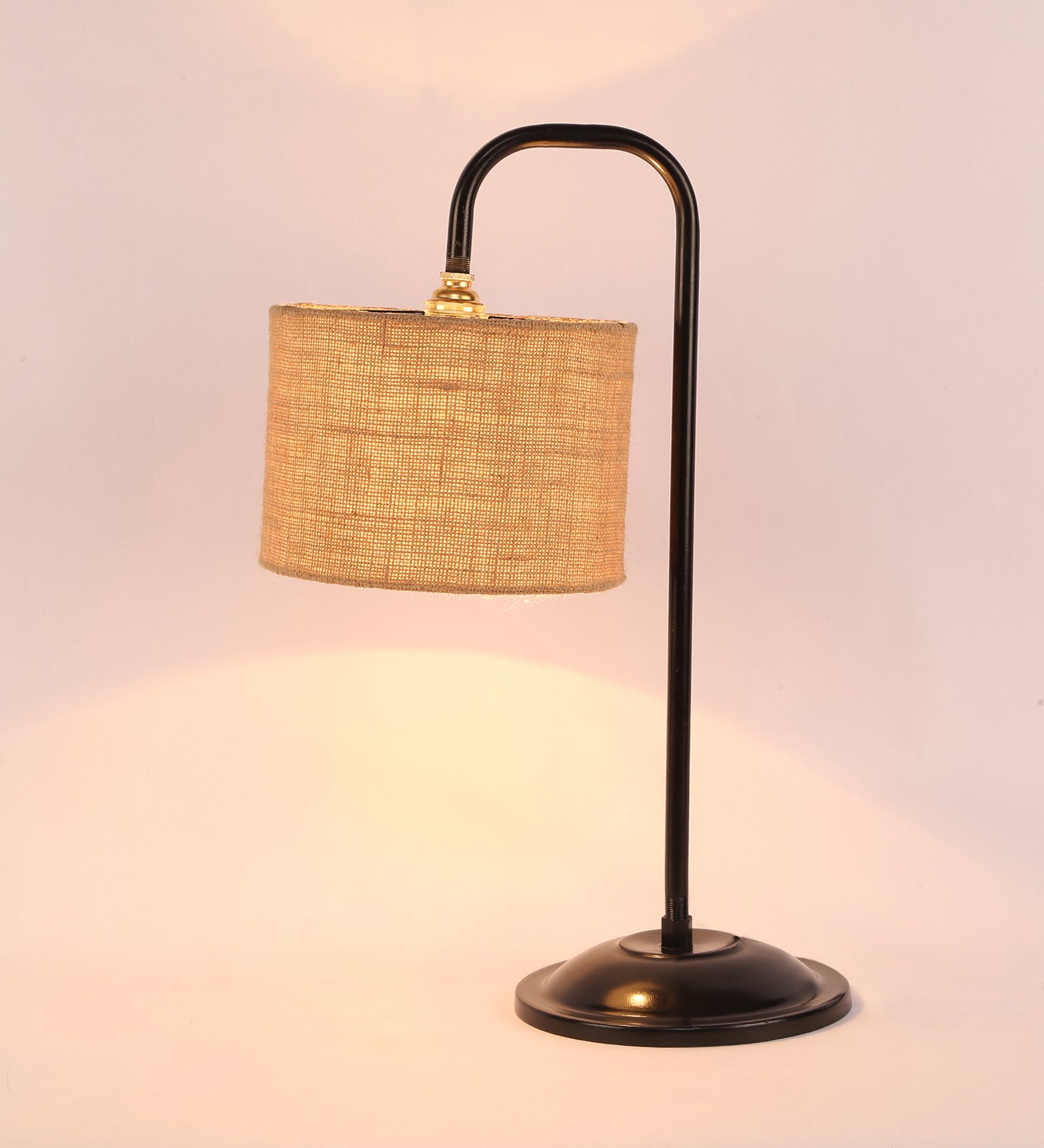 Ambika Home Scandinavian Beige Iron Table Lamp with Designer Shade for Restaurant | Premium Home Decor Bedside Lamp - Image 4