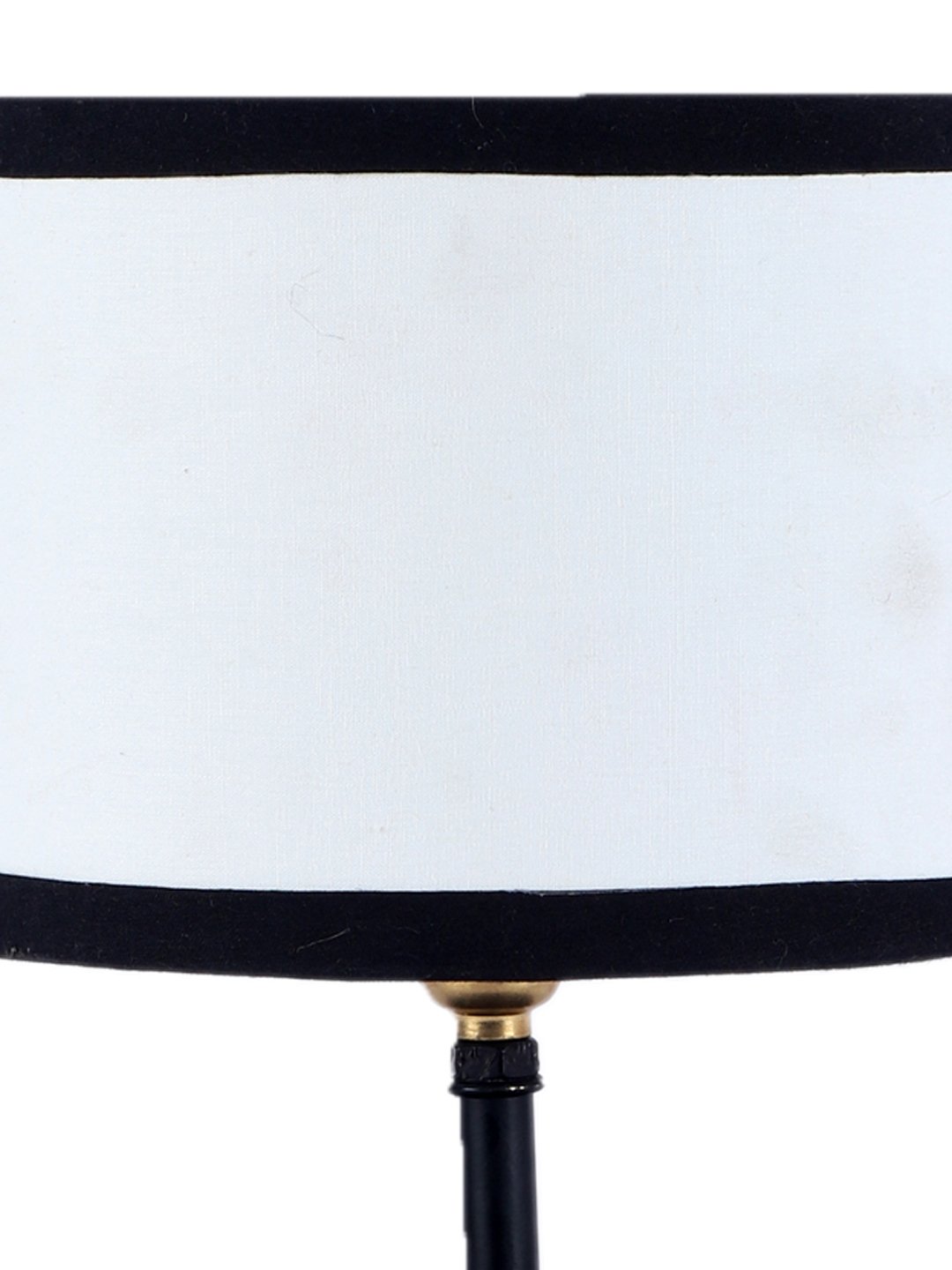 Ambika Home White cotton Table Lamp with Black Wood Base | Designer Bedside Lamp for Living Room, Bedroom, Hotel, Café & Restaurant - Image 4