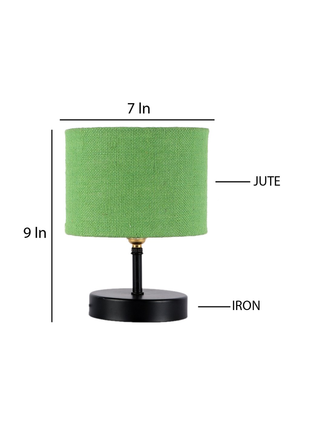 Ambika Home Green Jute Table Lamp with Black Wood Base | Designer Bedside Lamp for Living Room, Bedroom, Hotel, Café & Restaurant - Image 4