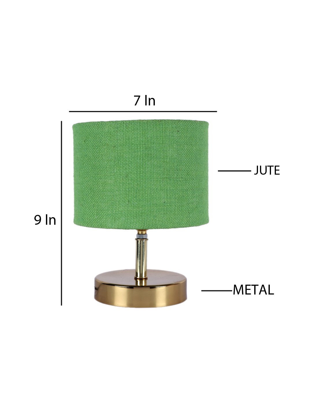 Ambika Home Green Jute Table Lamp with Gold Metal Base | Designer Bedside Lamp for Living Room, Bedroom, Hotel, Café & Restaurant - Image 4