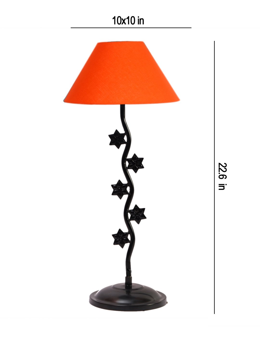 Ambika Home Scandinavian Orange Iron Table Lamp with Designer Shade for Living Room | Premium Home Decor Bedside Lamp - Image 4