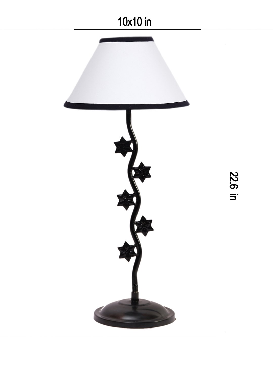 Ambika Home Luxury White Iron Table Lamp with Designer Shade for Cafe | Premium Home Decor Bedside Lamp - Image 4