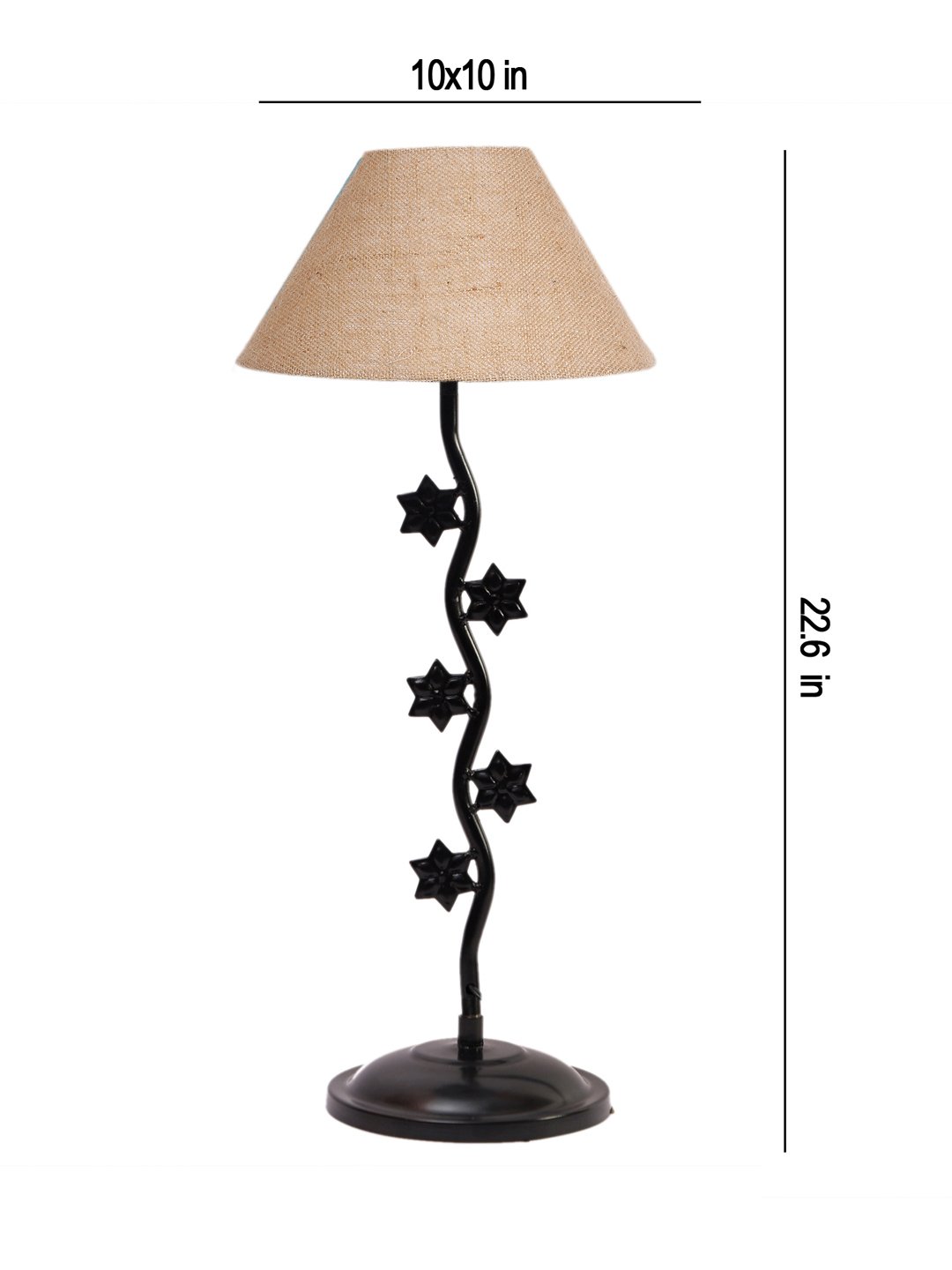 Ambika Home Industrial beige Iron Table Lamp with Designer Shade for Restaurant | Premium Home Decor Bedside Lamp - Image 4