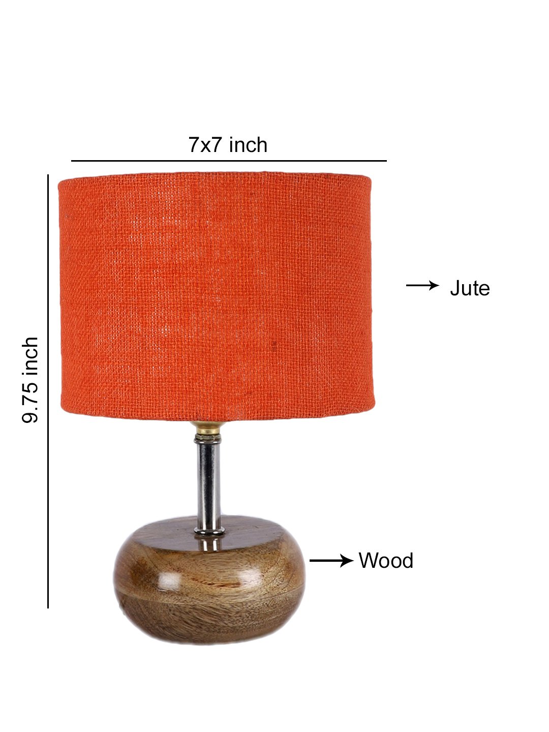 Devansh Black Jute Table Lamp with Wooden Base | Decorative Bedside Lamp for Living Room, Bedroom, Hotel, Café, Restaurant & Home Décor - Image 4