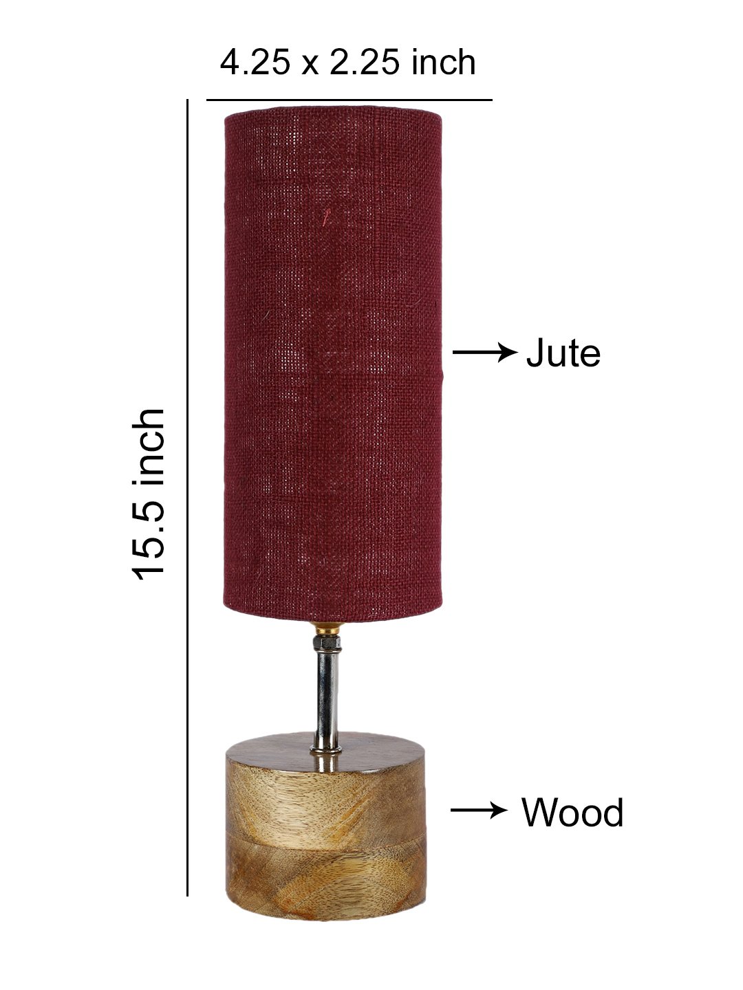 Devansh Multicolor Cotton Table Lamp with Wooden Base | Decorative Bedside Lamp for Living Room, Bedroom, Hotel, Café, Restaurant & Home Décor - Image 4