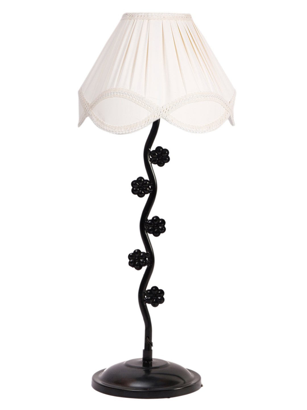 Ambika Home Elegant off-white Iron Table Lamp with Designer Shade for Living Room | Premium Home Decor Bedside Lamp - Image 4