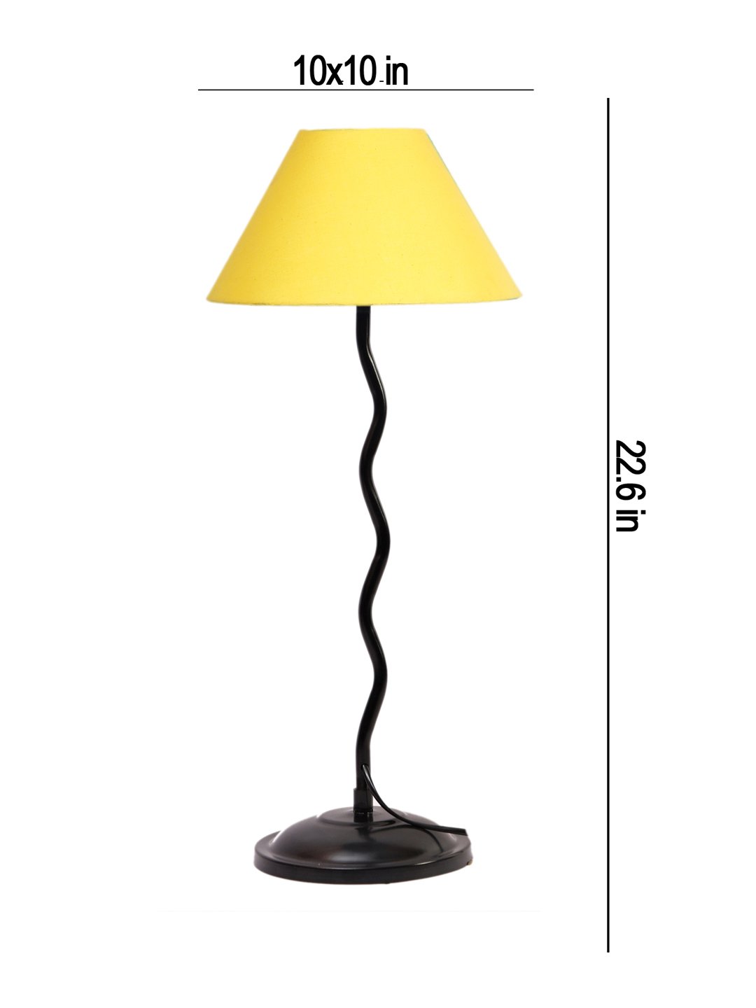 Ambika Home Elegant Yellow Iron Table Lamp with Designer Shade for Living Room | Premium Home Decor Bedside Lamp - Image 4