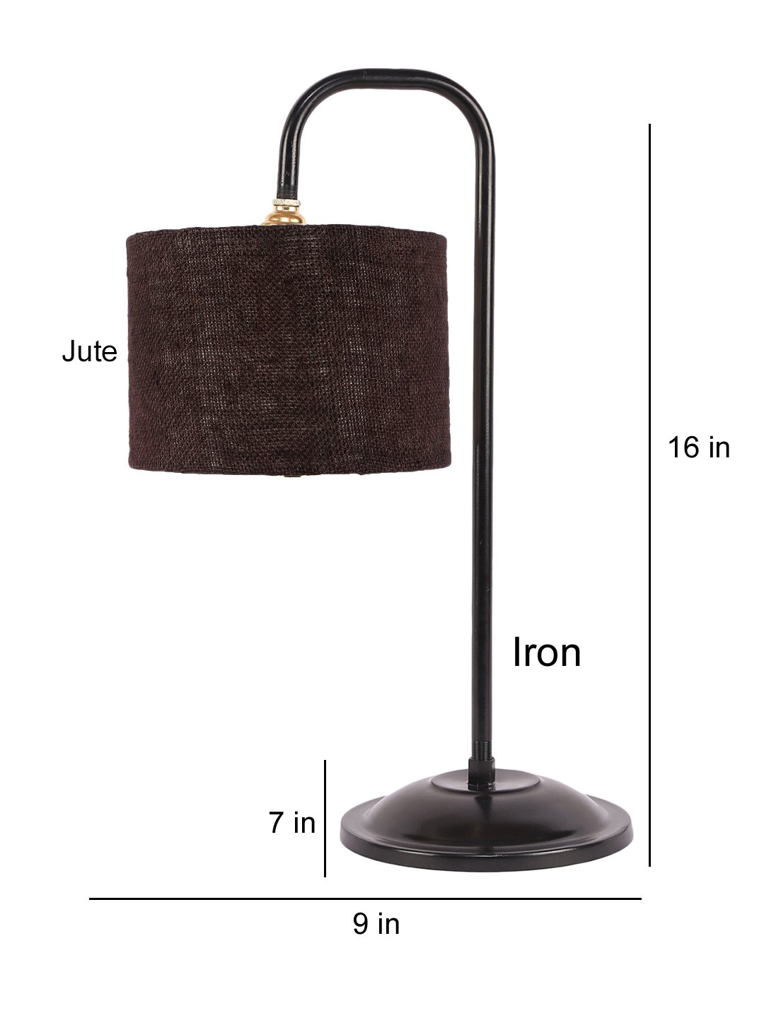 Ambika Home Industrial Brown Iron Table Lamp with Designer Shade for Living Room | Premium Home Decor Bedside Lamp - Image 4